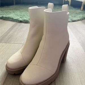Toms Cream Heeled Boots